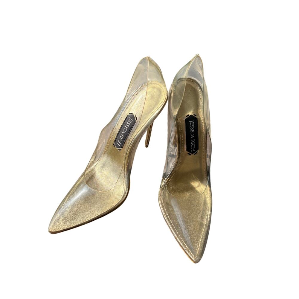 Jessica Rich Fancy "Glass Slipper"  Stiletto Pumps Clear Vinyl Size 10 EURO 41 - Picture 5 of 8